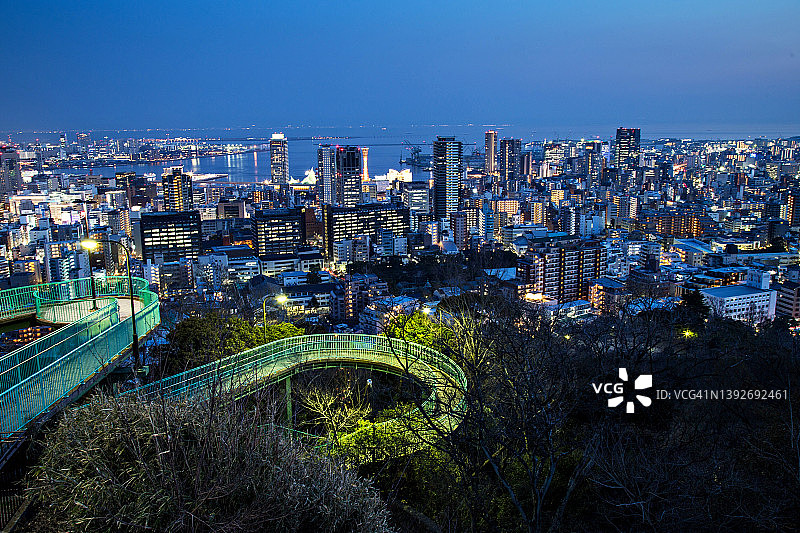 从金星桥上看神户的夜景，日本图片素材
