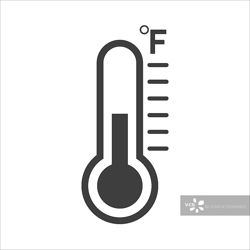 温度计图标在时尚的平面设计在白色背景图片素材