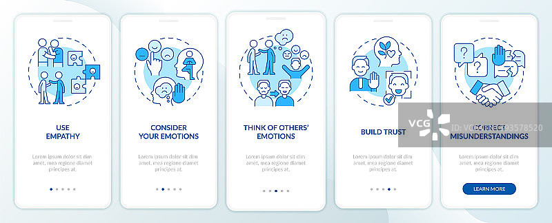 增加情绪智力蓝色上登手机应用程序屏幕图片素材