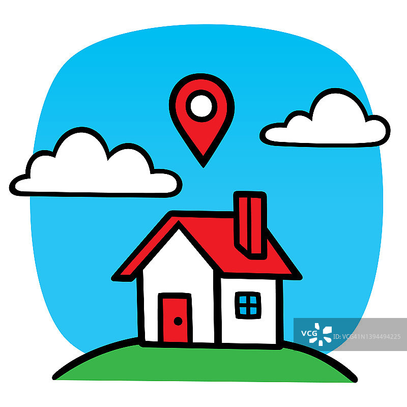 房子GPS涂鸦图片素材