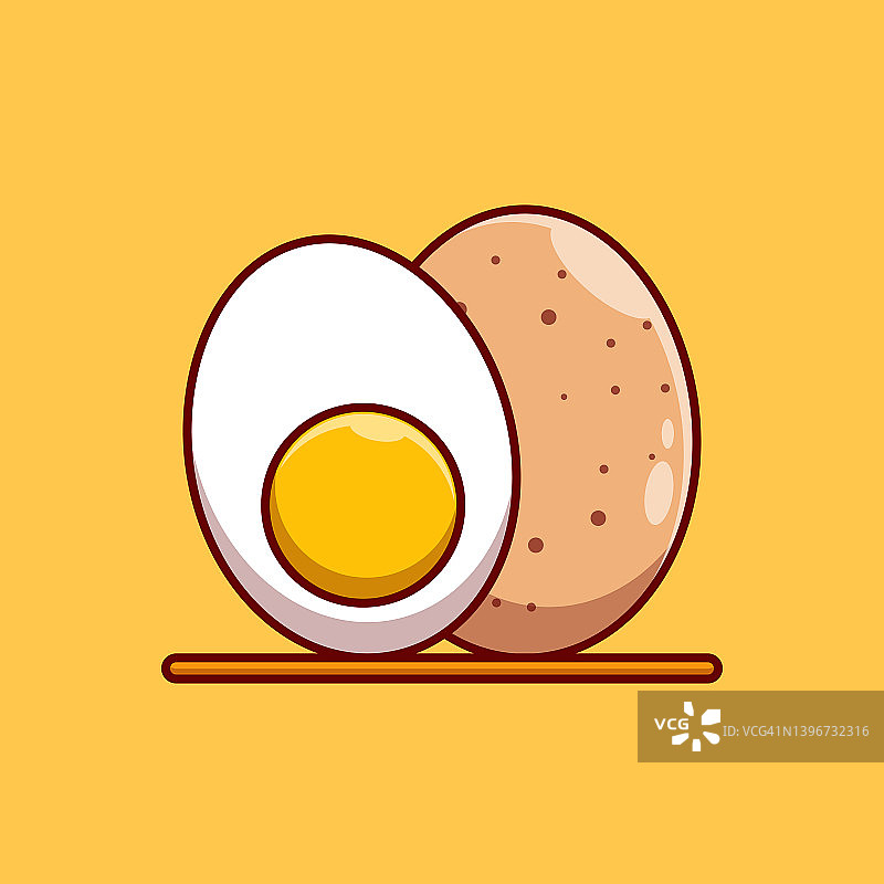 高级现实煮鸡蛋矢量插图设计概念图片素材