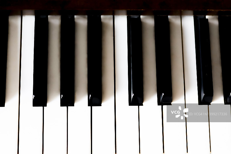 钢琴键的架空全帧视图图片素材