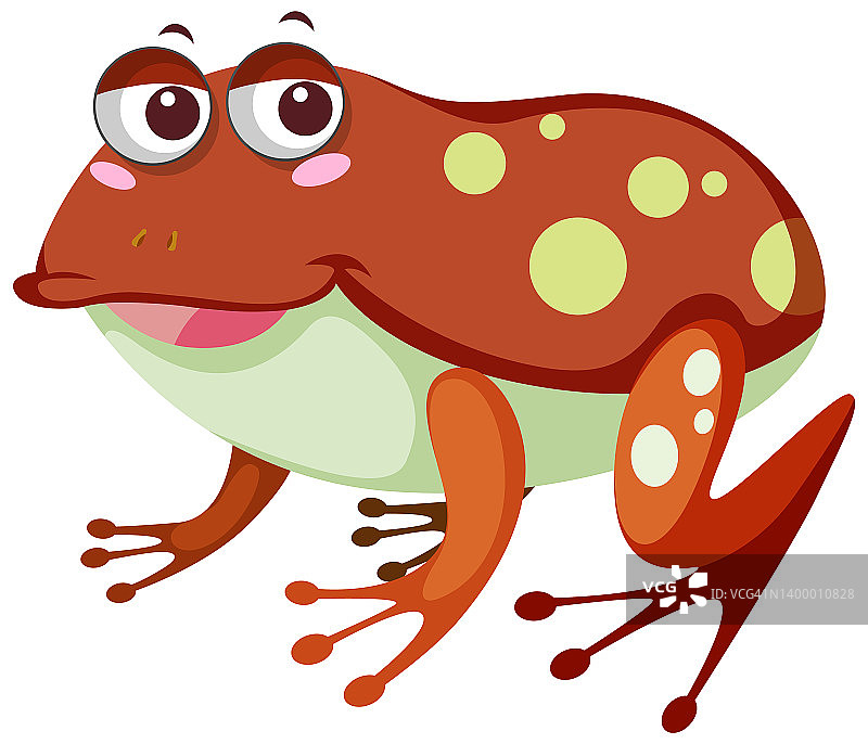 可爱的青蛙卡通白色背景图片素材