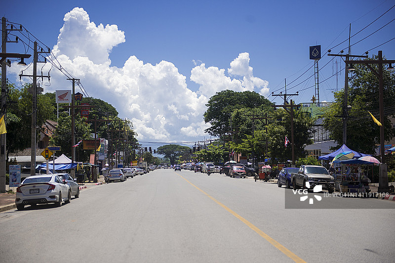 泰国清莱，清盛市的主要街道图片素材