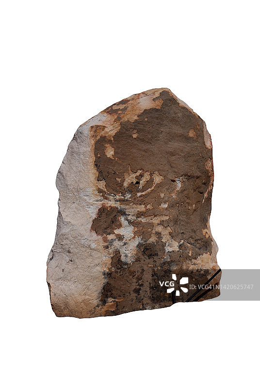 白色背景上孤立的天然石材图片素材