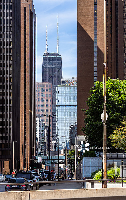 汉考克中心的芝加哥街景图片素材