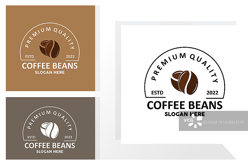 咖啡豆饮料设计在棕色颜色矢量插图图片素材