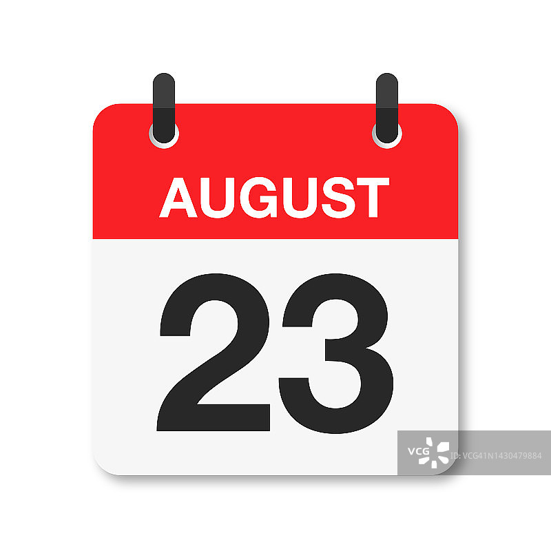 8月23日-每日日历图标-白色背景图片素材