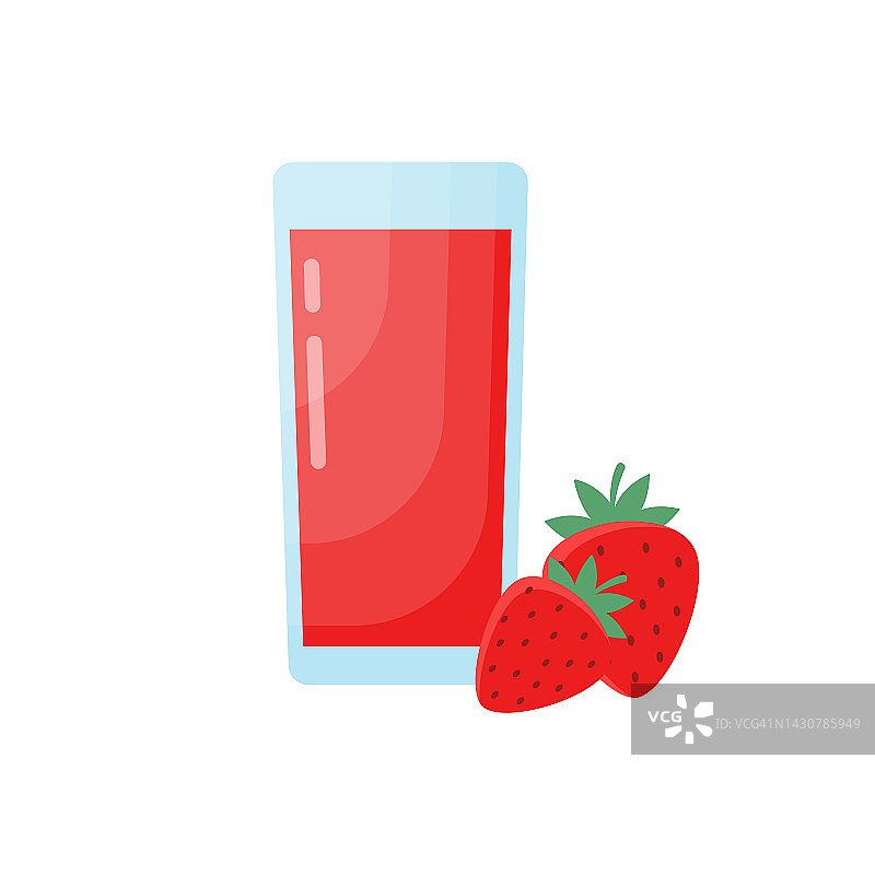 草莓汁矢量平面设计图片素材