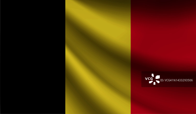 比利时国旗挥舞。爱国和民族设计的背景。矢量图图片素材