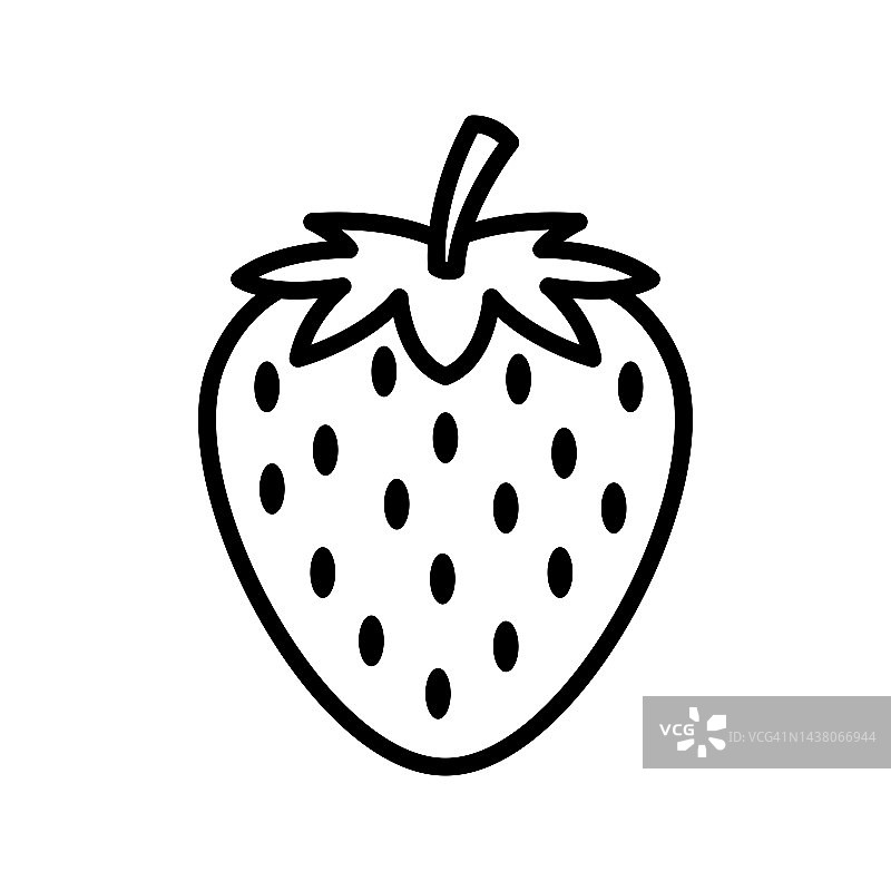 草莓图标矢量设计模板在白色背景图片素材