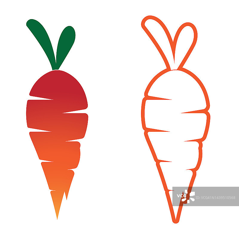 胡萝卜标志矢量图标插图设计模板图片素材