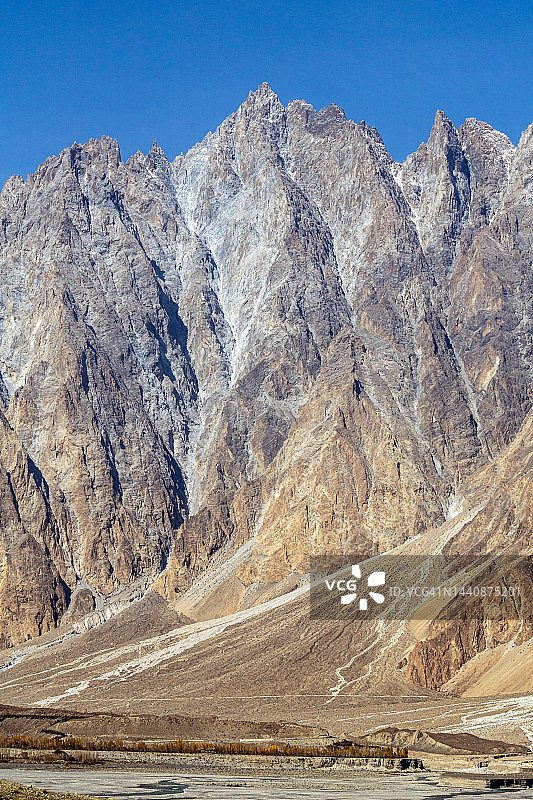 巴基斯坦北部吉尔吉特巴尔蒂斯坦地区的帕苏锥的近景。图片素材