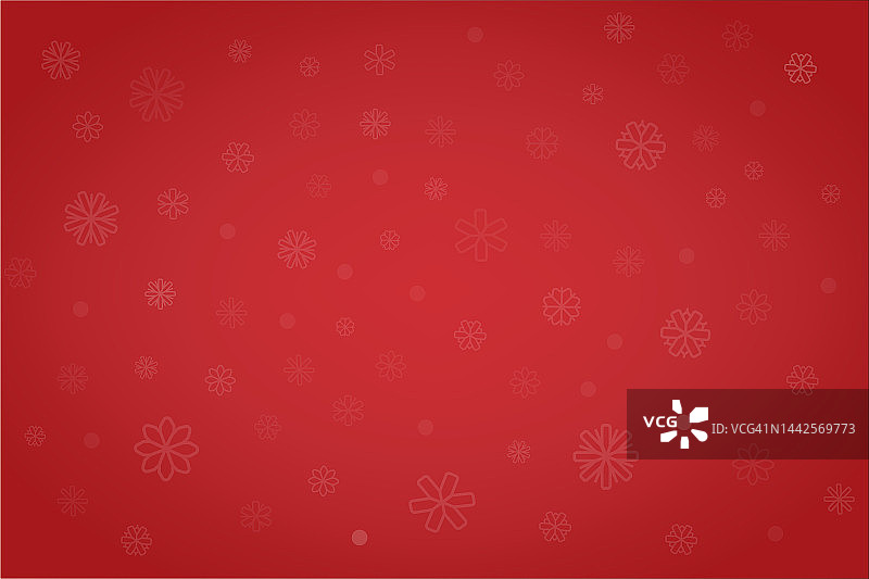 水平背景与雪花和降雪。抽象的红色背景。圣诞节的背景。冬季、圣诞节和新年背景。矢量插图。图片素材