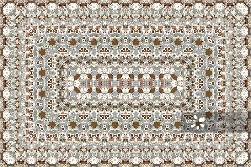 丰富的波斯彩色地毯民族图案。图片素材