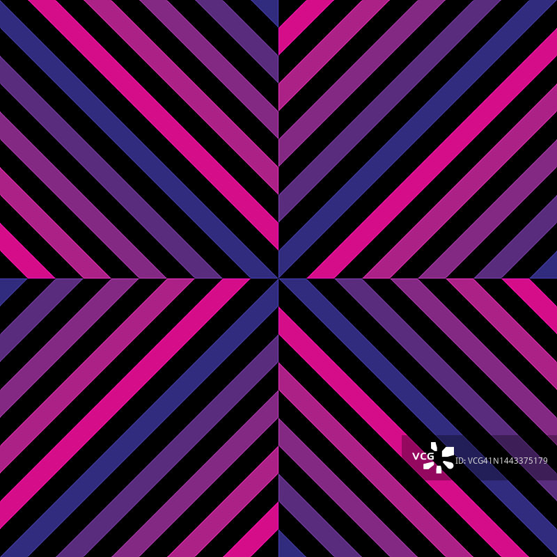 矢量几何无缝图案与粉红色和紫色渐变线，条纹图片素材