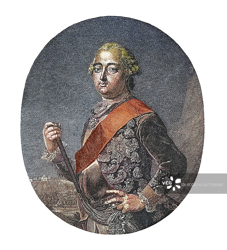弗里德里希二世(1720 -1785)的肖像，来自黑塞家族，1760年的黑塞-卡塞尔兰德格雷夫图片素材