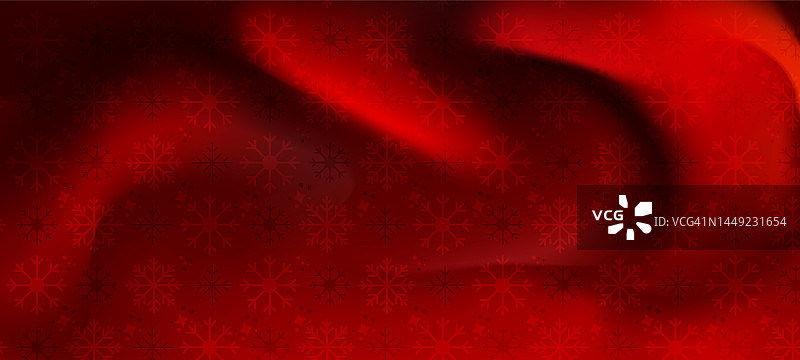 圣诞和新年快乐背景与雪花在红色的背景图片素材