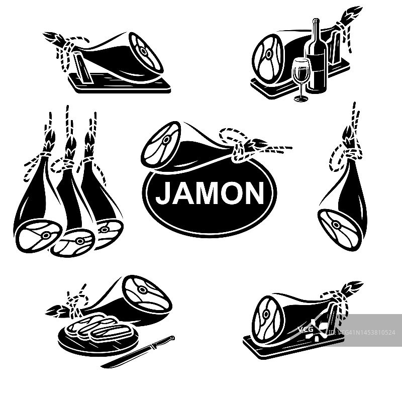 Jamon集。收藏图标jamon。向量图片素材
