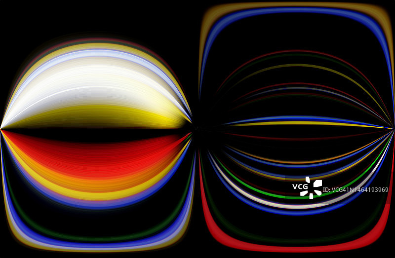 抽象的背景与椭圆球体形式的光迹图片素材
