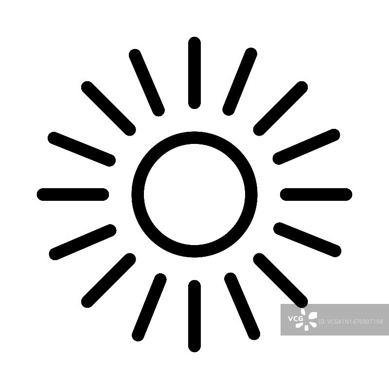 太阳线图标。日落或日出图标矢量隔离在白色背景上。图片素材
