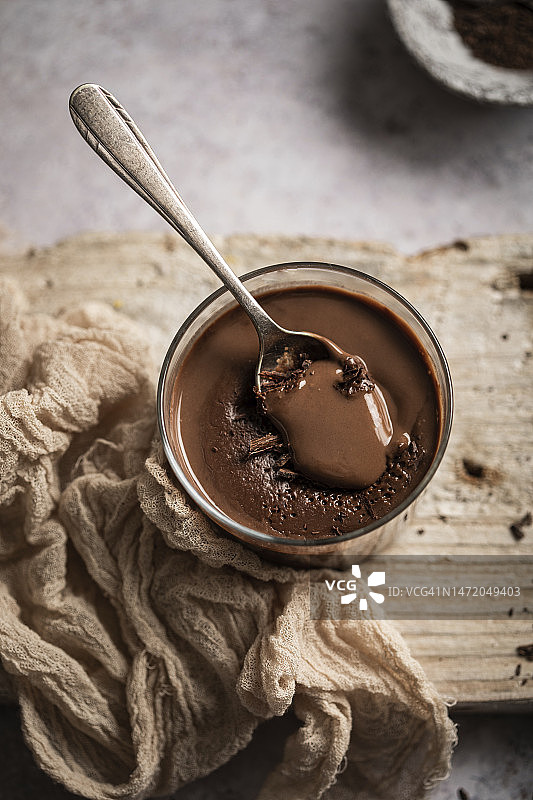 自制巧克力奶油慕斯杯图片素材
