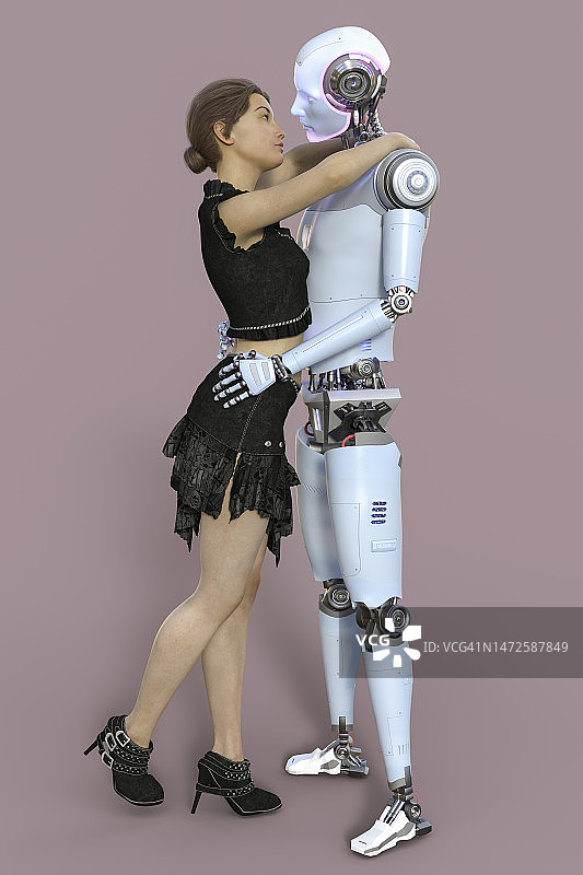 人与机器人的关系，概念插图图片素材
