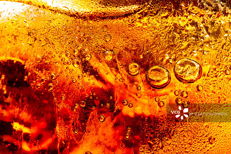 冰气泡碳酸软饮料的细节图片素材