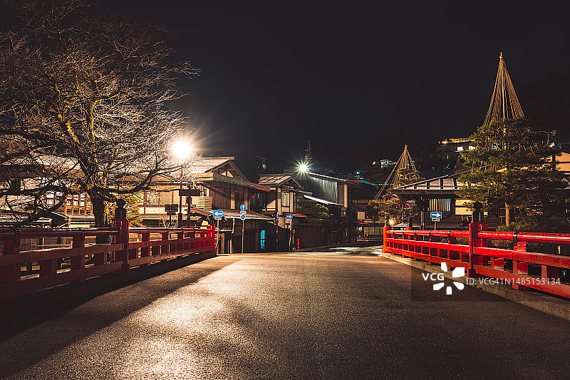 位于日本飞驒高山老城的古老而正宗的日本传统村庄图片素材