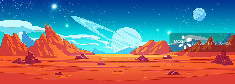 橙色异形太空星球游戏卡通背景图片素材