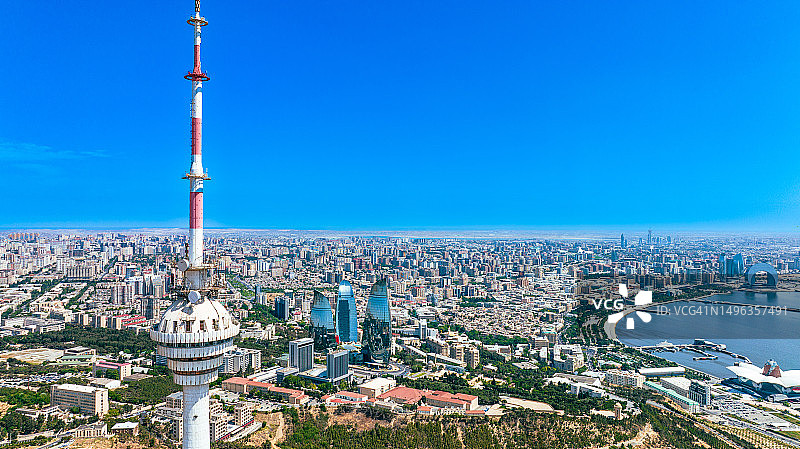 阿塞拜疆巴库的空中天际线图片素材