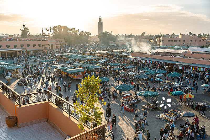 摩洛哥马拉喀什的Djemaa el Fna广场图片素材