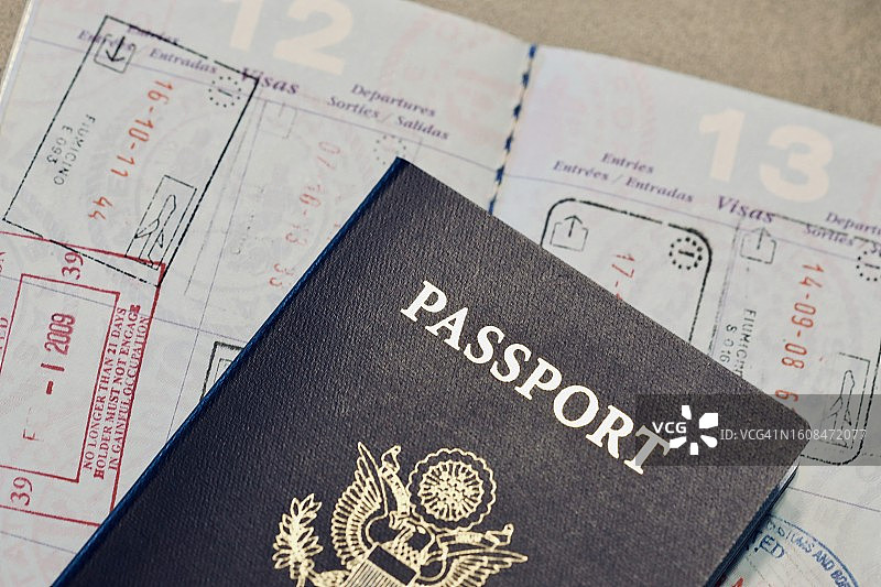 有目的地的国际旅客护照图片素材