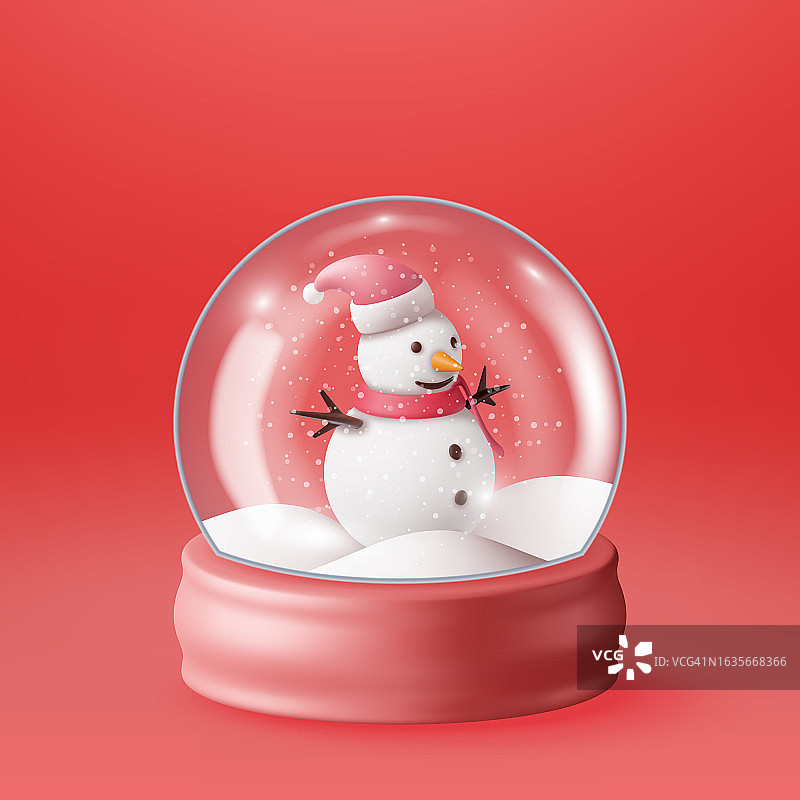 3D玻璃圣诞雪花玻璃球图片素材