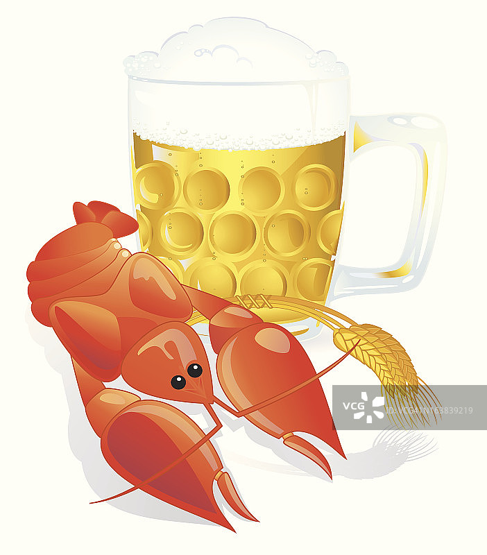 小龙虾啤酒杯图片素材