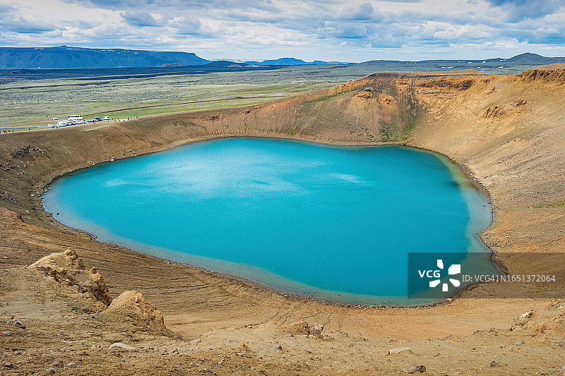 冰岛维提火山口克拉夫拉湖图片素材