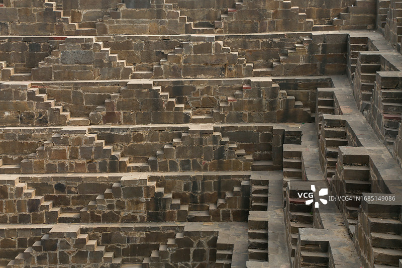 Chand Bawri《Step Well中世纪建筑》(
Chand Baori)步骤的细节图片素材