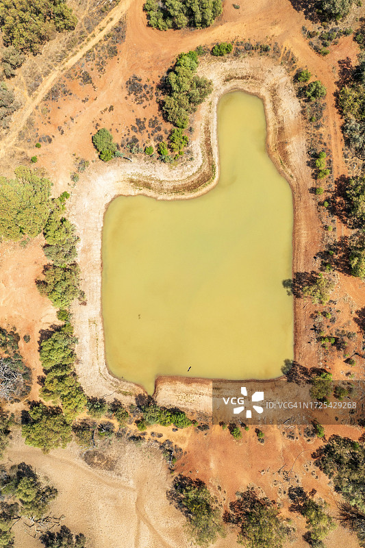 农场水坝供水空中澳大利亚内陆图片素材