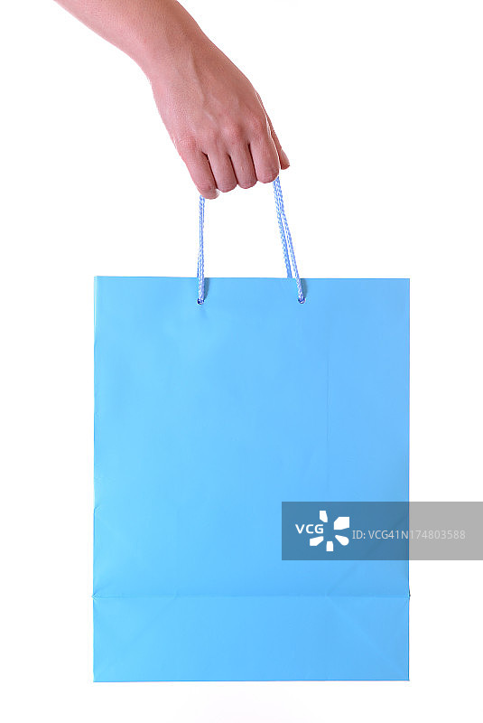 蓝色的购物袋图片素材
