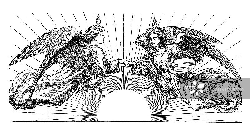 复古的维多利亚时代的天使图片素材