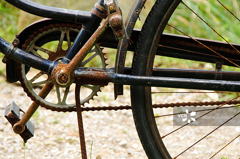 旧自行车细节图片素材