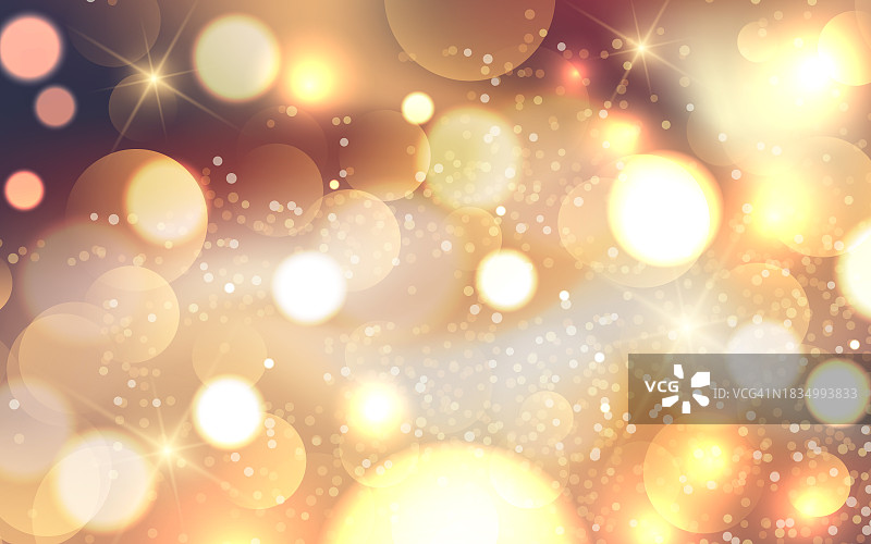 抽象金色圣诞散景灯和闪闪发光的背景设计图片素材