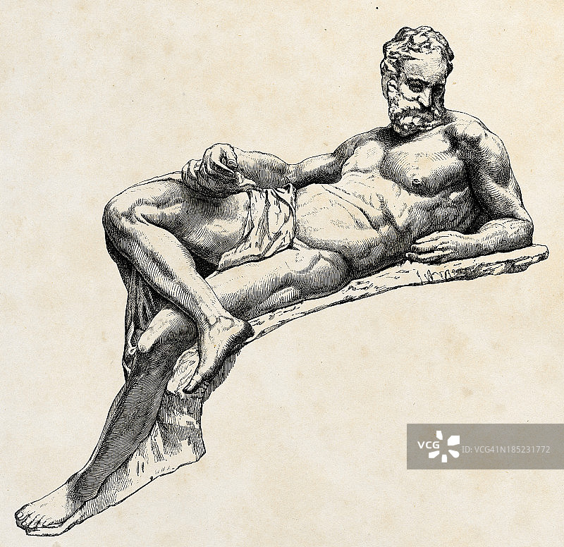 米开朗基罗。朱利亚诺·德·美第奇墓，刻字图片素材