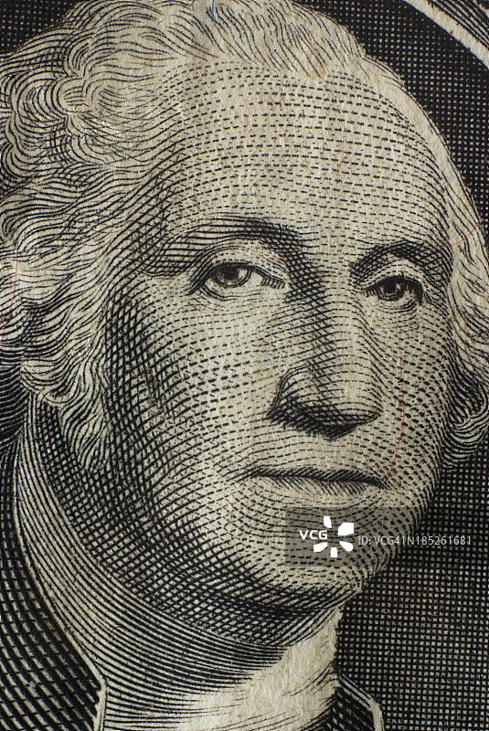 一美元钞票上的乔治·华盛顿头像图片素材