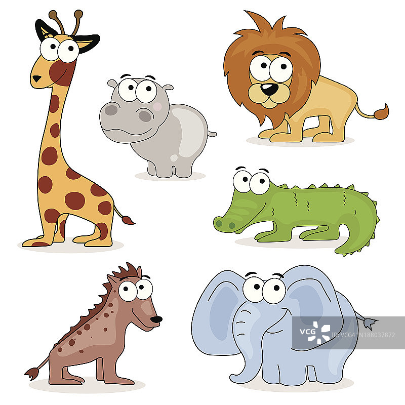 矢量非洲卡通动物图片素材