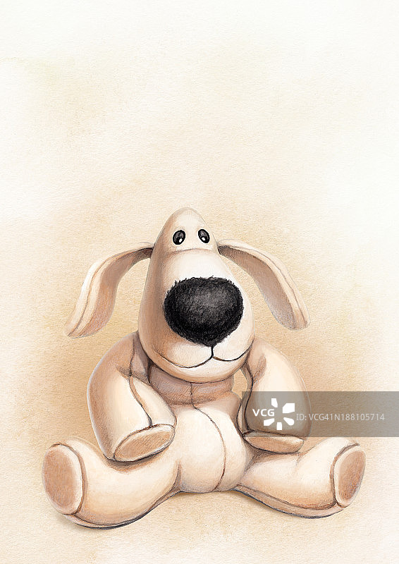 可爱的狗玩具插图。完美的贺卡图片素材