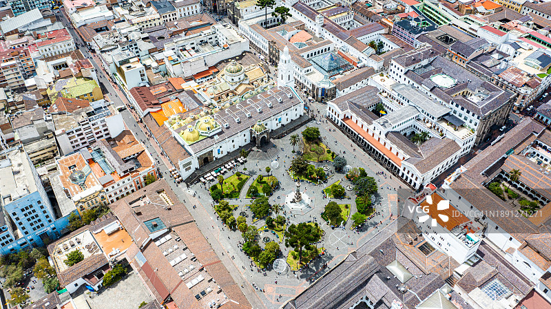 俯瞰厄瓜多尔基多大广场图片素材
