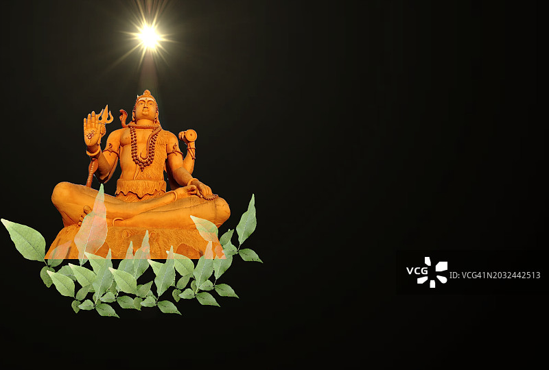 湿婆神给予祝福/Bael叶/ Maha Shivaratri/ Om Namah Shivaya图片素材