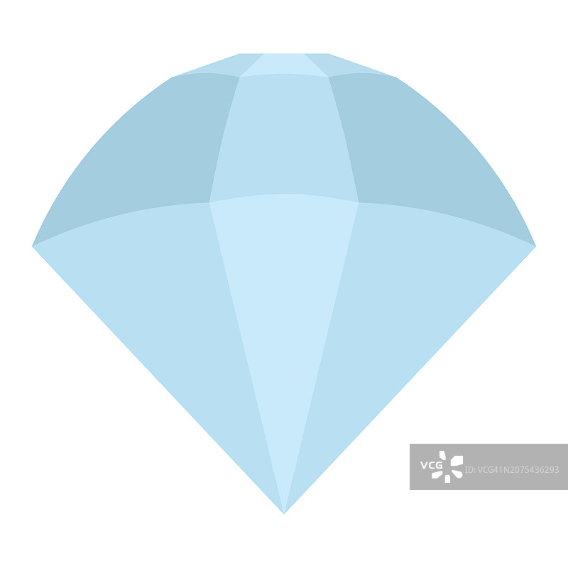 辉煌。这块宝石是钻石。蓝色水晶与闪亮的面。体积的矿物质。图片素材