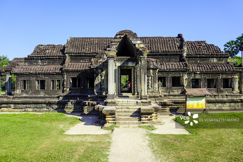 柬埔寨吴哥窟建筑群。世界上最大的寺庙图片素材